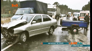 Массовая авария произошла недалеко от Броваров: массовый автозамес на заснеженной трассе