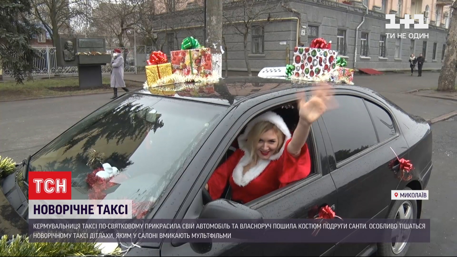 Новогоднее такси: в Николаеве курсирует праздничное авто с белыми медведями  в салоне и рождественской музыкой