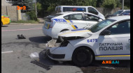 У Харкові поліцейське авто пішло на розворот, як раптом його знесло BMW