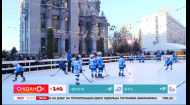 Юные хоккеисты провели показательную тренировку возле Офиса Президента