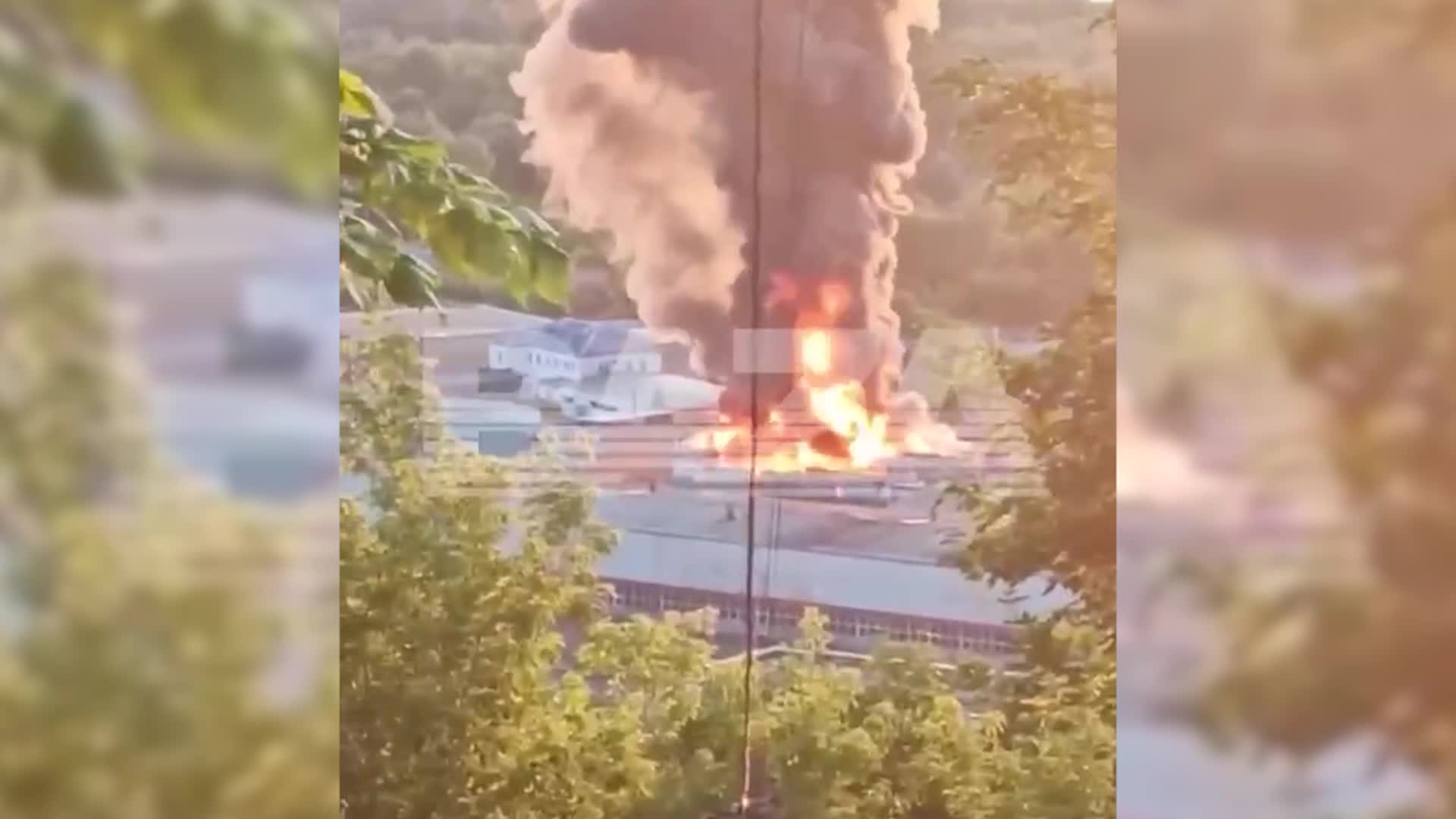 Пожар на железнодорожной станции в Уфе