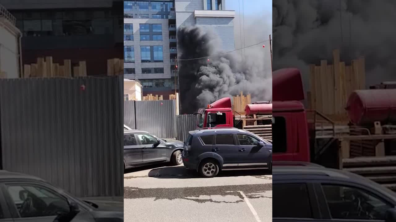 Пожар в центре Москвы