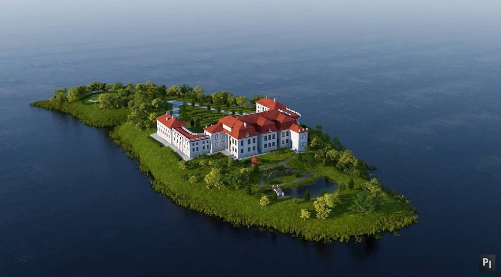 Втрачений палац: в Україні був неймовірний маєток, побудований посеред озера, з міні-копією вулкана Везувій