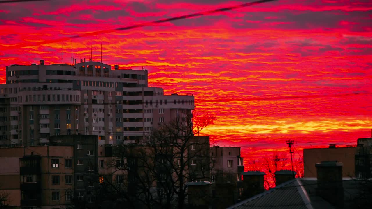 Красный закат в Киеве